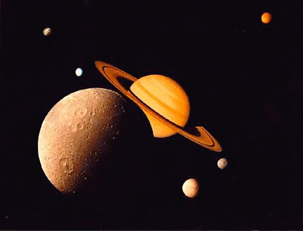 Saturn the planet, like Jupiter, is not our interest for bases.